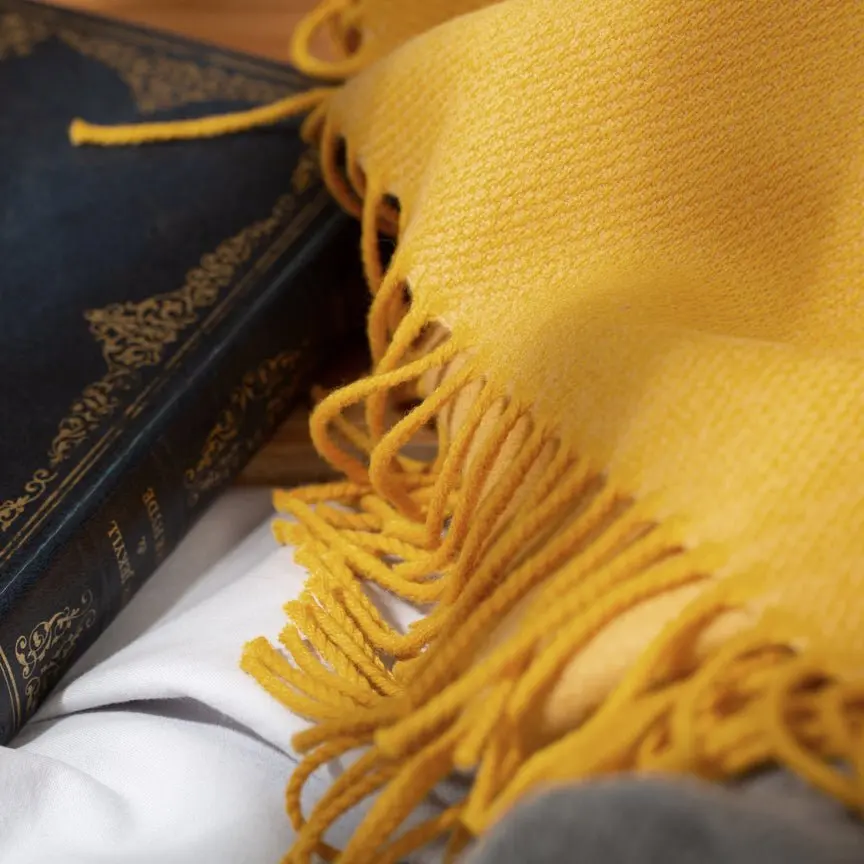 Daydreams - Merino Lambswool Throw - Sunflower Yellow - Image 5