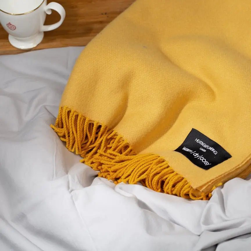 Daydreams - Merino Lambswool Throw - Sunflower Yellow - Image 6