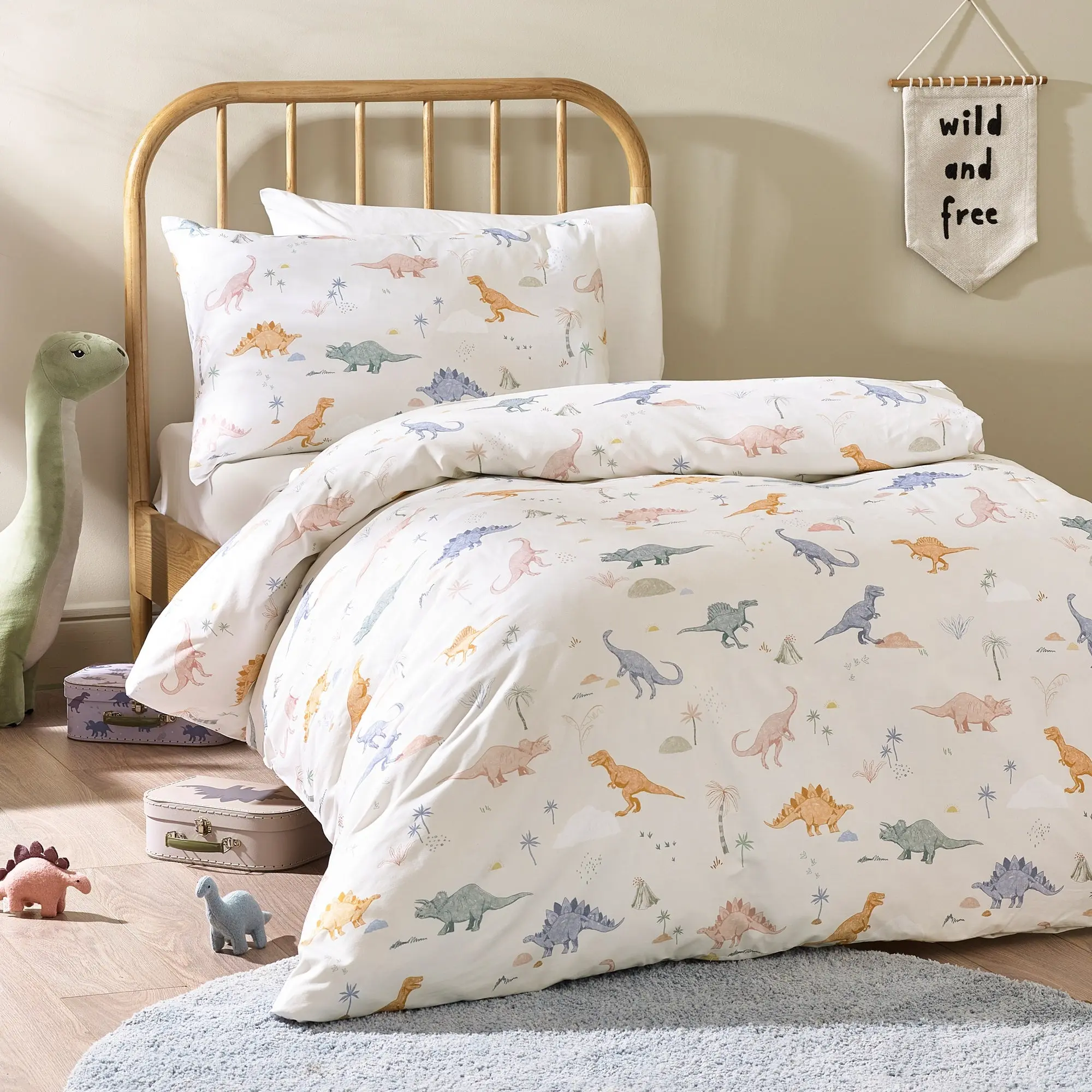 Dino Organic Cotton Duvet Cover & Pillowcase - Image 2