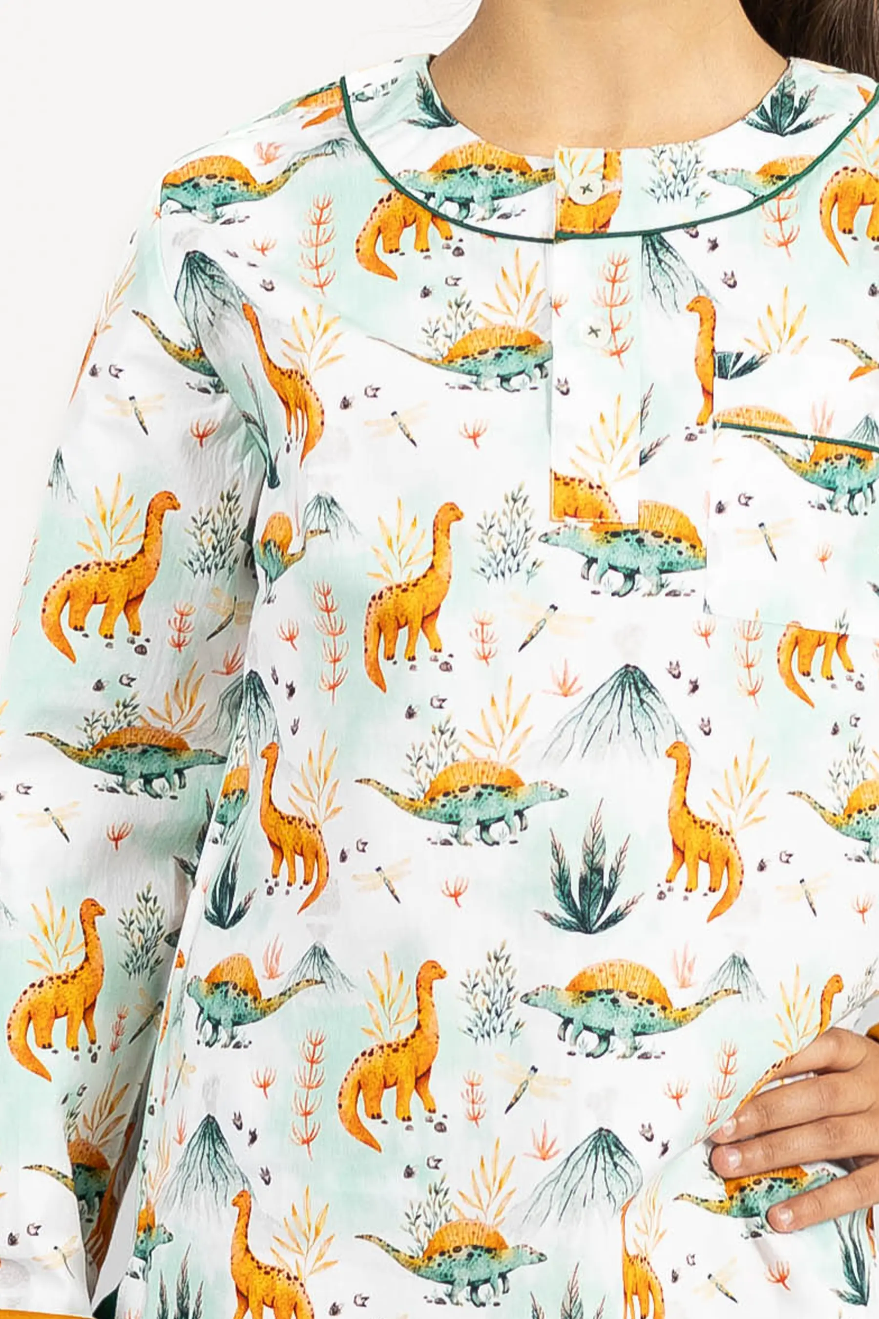 dinosaur summit Kids Organic Cotton Pyjama Trouser Set - Image 2