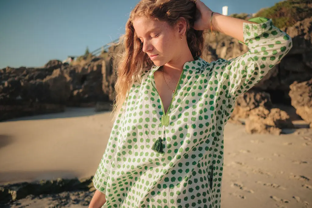 Disha Green Polka Dot Tunic - Image 14