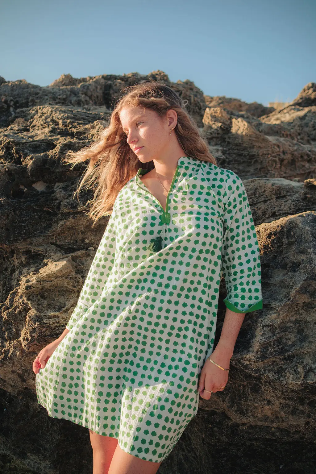 Disha Green Polka Dot Tunic - Image 16