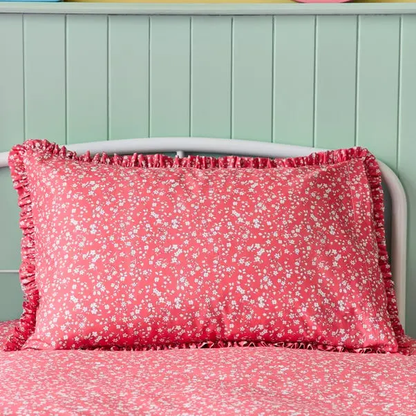Ditsy Frill Reversible Duvet Cover and Pillowcase Set - Image 4