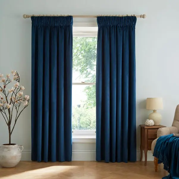 Dorma Burford Blackout Velvet Pencil Pleat Curtains - Image 2