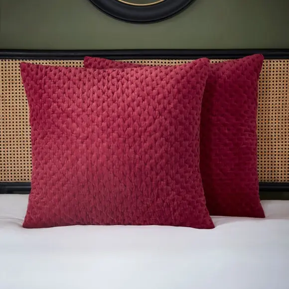 Dorma Genevieve Red Continental Square Pillowcase
