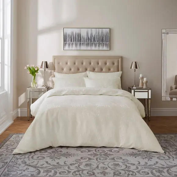 Dorma Luxe Wisteria Ivory Duvet Cover and Pillowcase Set