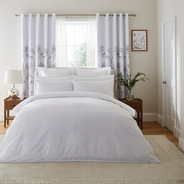 Mauve Dorma Purity Meadow 100% Cotton Duvet Cover and Pillowcase Set - Image 3