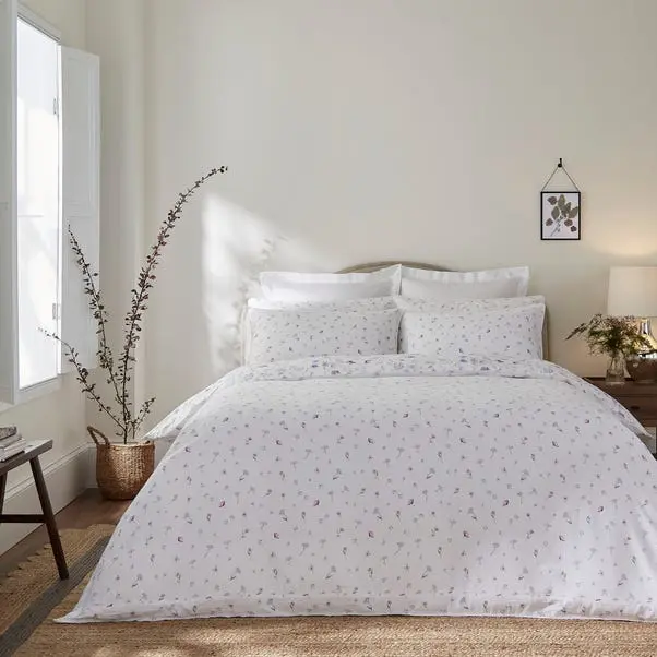Dorma Wildflower Mauve Cotton Duvet Cover and Pillowcase Set - Image 2