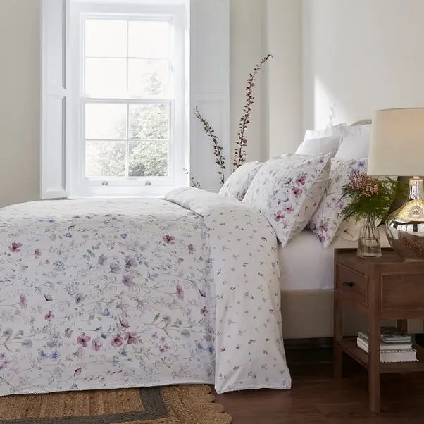 Dorma Wildflower Mauve Cotton Duvet Cover and Pillowcase Set - Image 3
