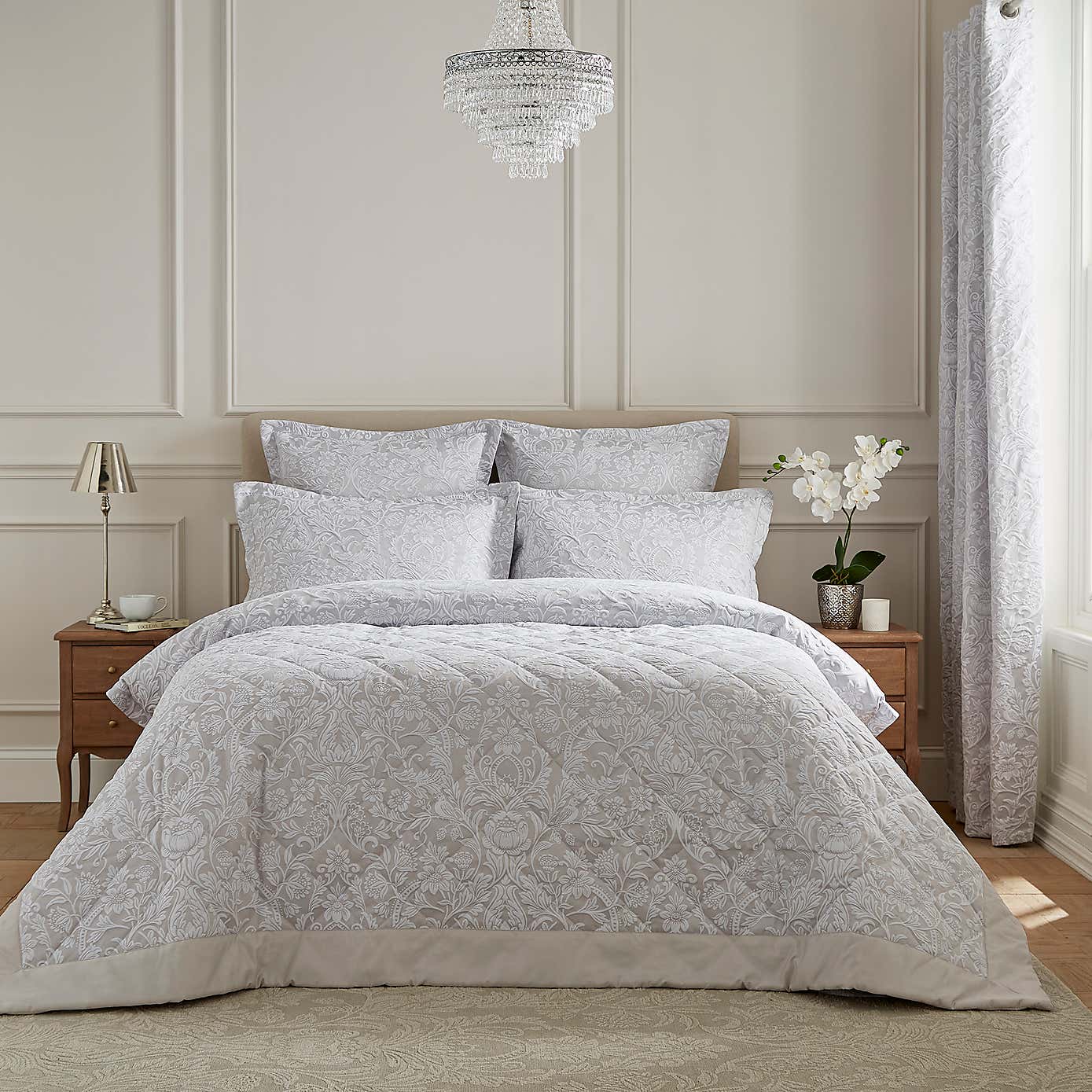 Dorma Winchester Jacquard Grey Duvet Cover - Image 5