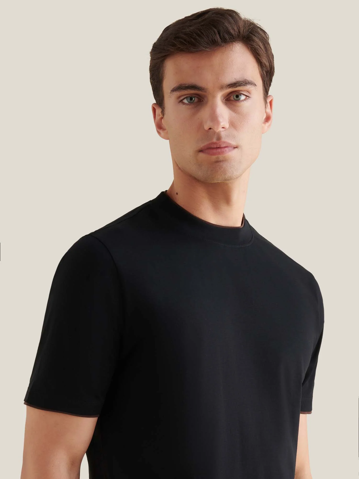 Black Mens Double Layer Mercerised Cotton T-Shirt - Image 6