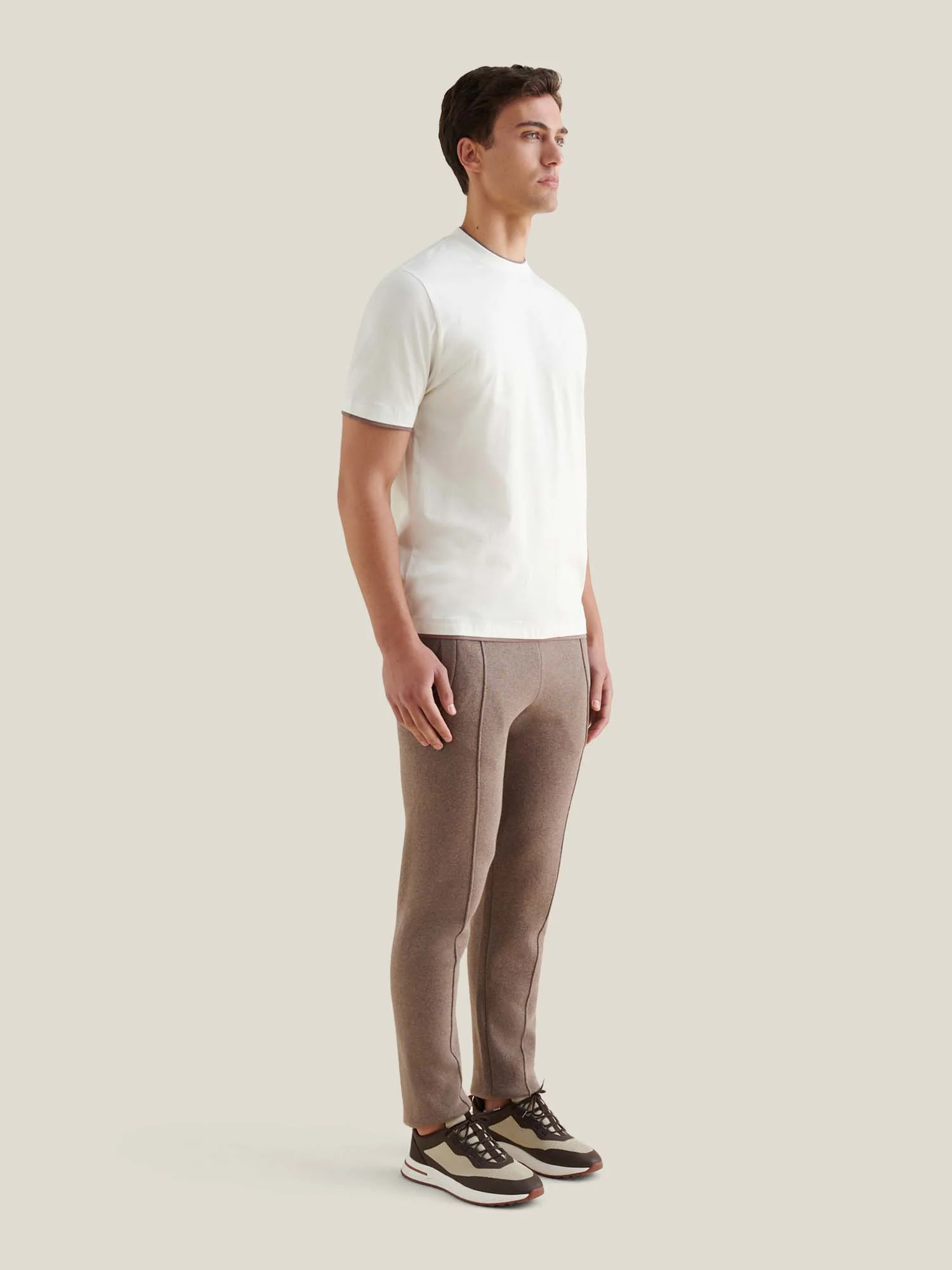 Egret Mens Double Layer Mercerised Cotton T-Shirt - Image 3
