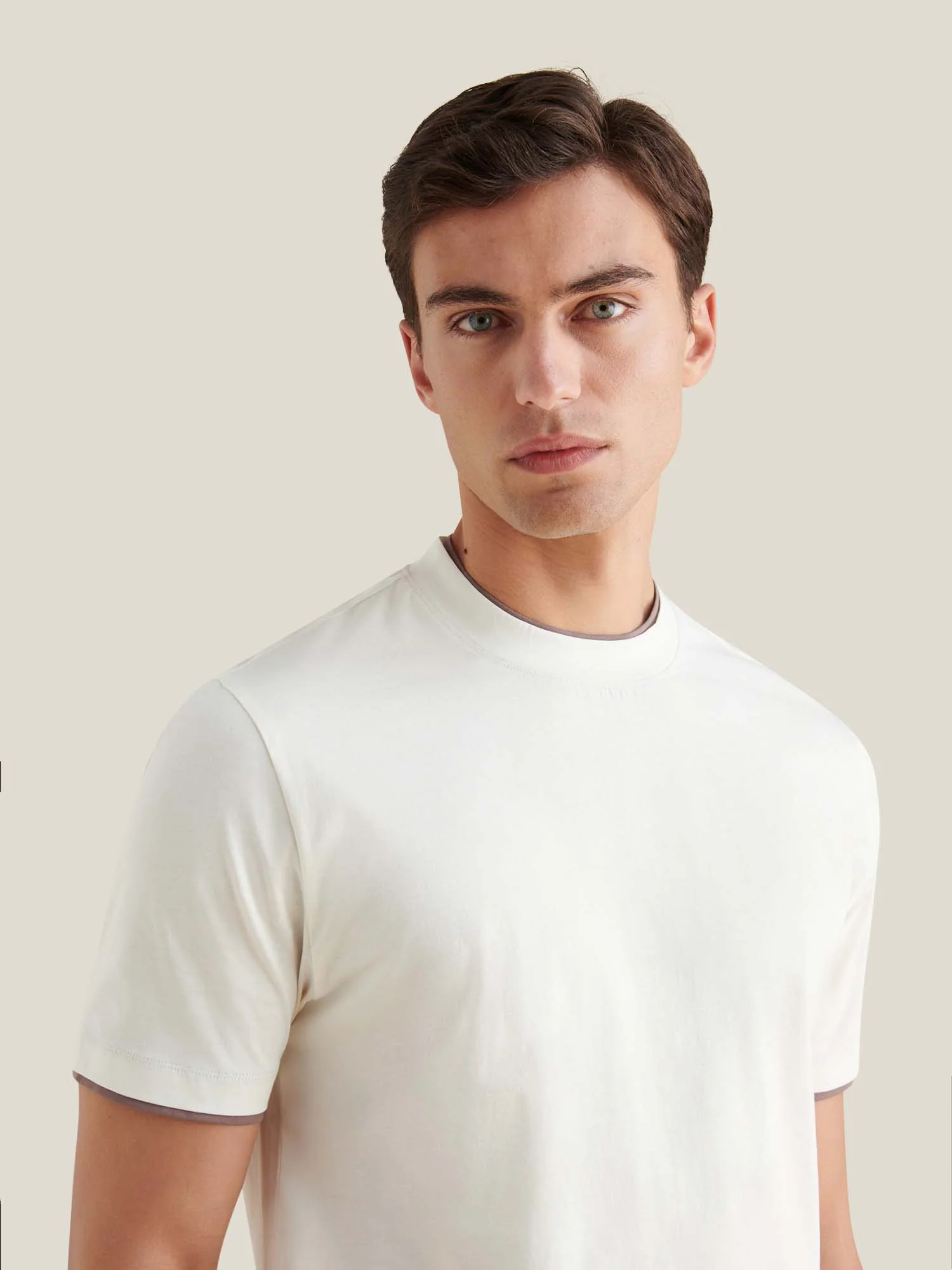 Egret Mens Double Layer Mercerised Cotton T-Shirt - Image 6