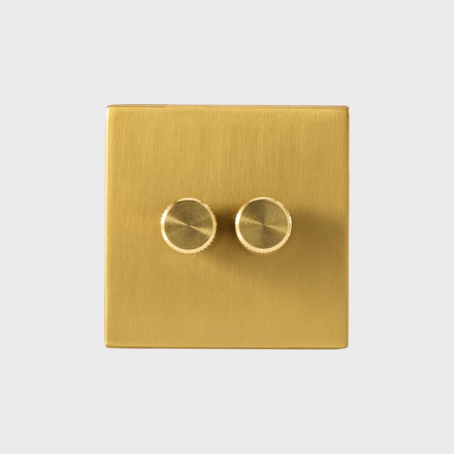 Double Rotary Wall Dimmer in Brass - Image 2