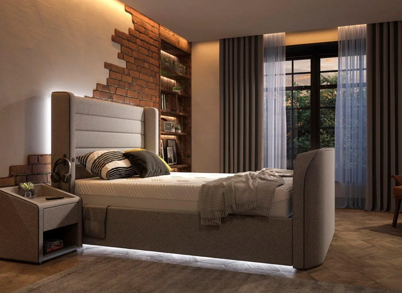 Drift Gaming Sleepmotion 200i Adjustable TV Bed Frame - Grey