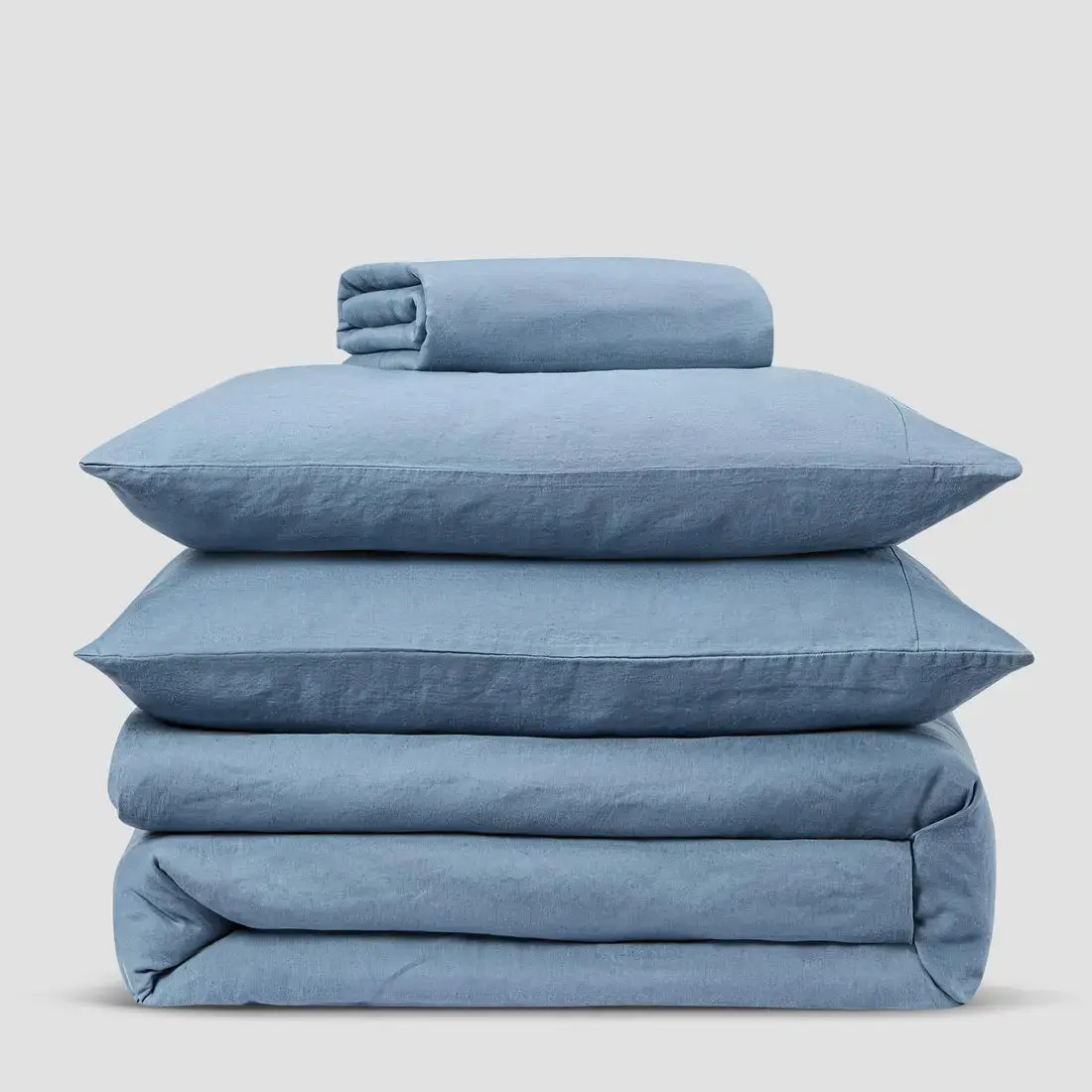 Blueberry Linen & Cotton Blend Duvet Cover - Image 4