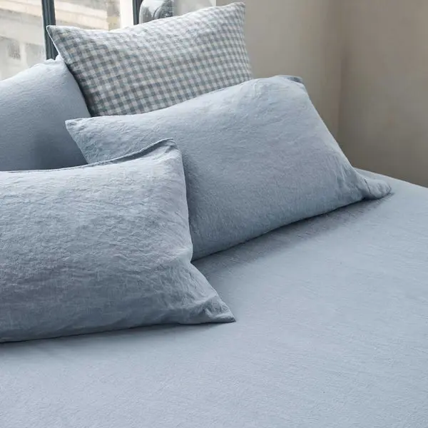 Dusk Blue Linen Fitted Sheet - Image 3