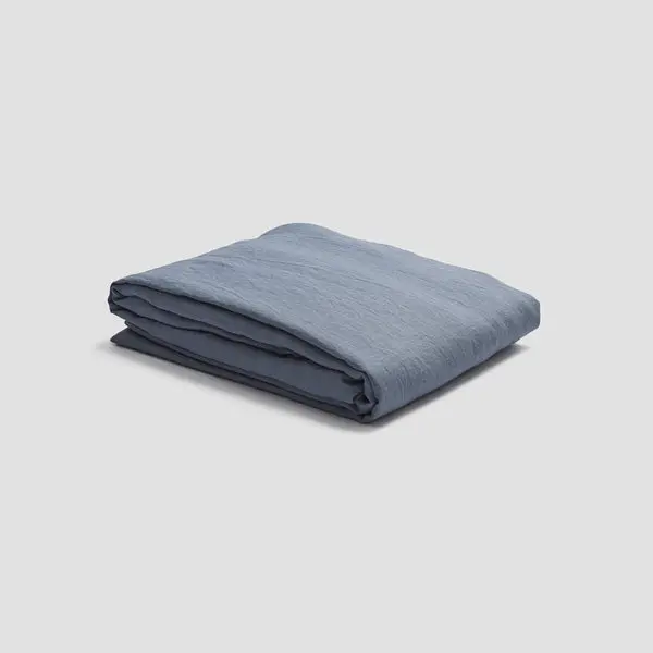 Dusk Blue Linen Fitted Sheet - Image 5