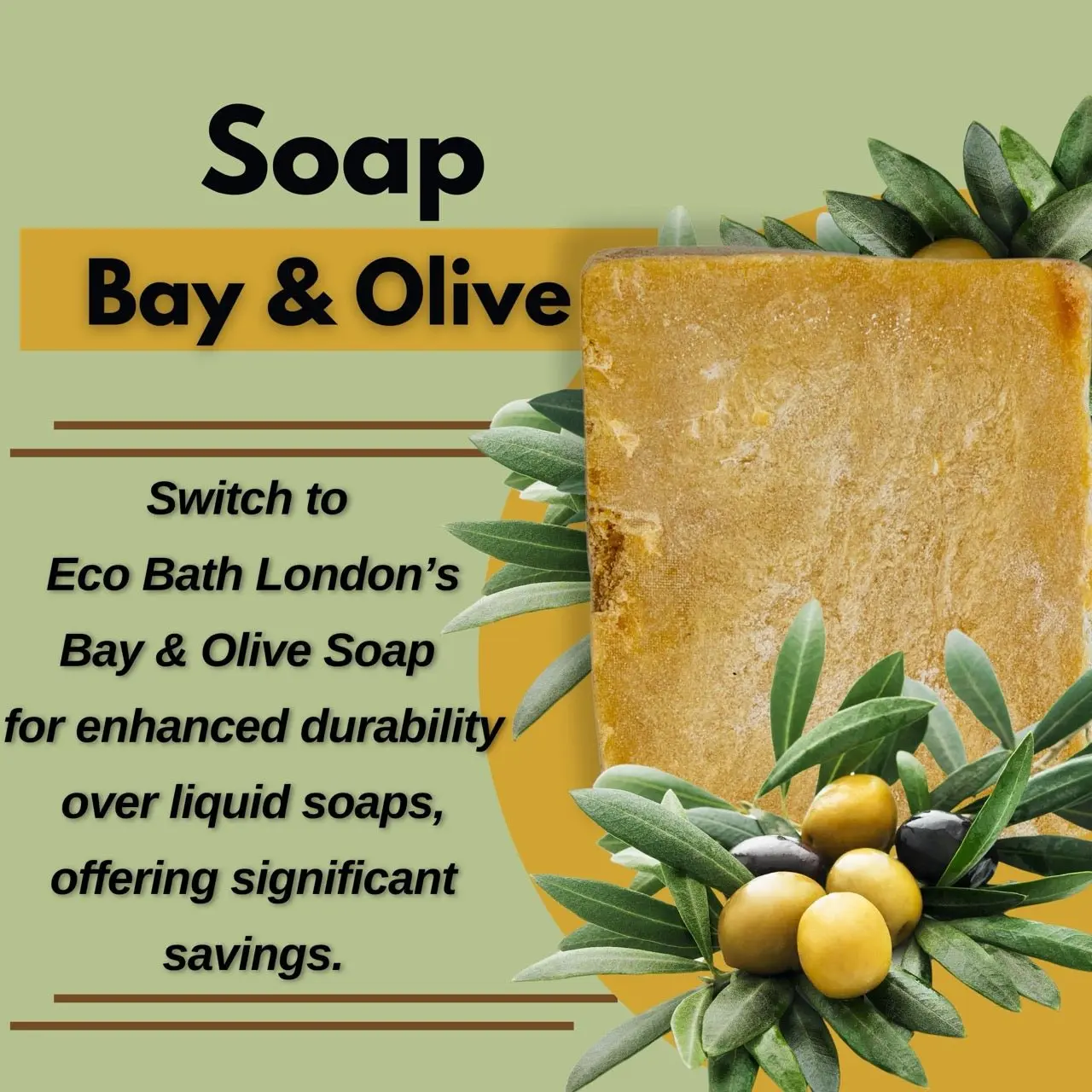 Hand Made Bay & Olive Soap (+/- 200gr) - Image 2