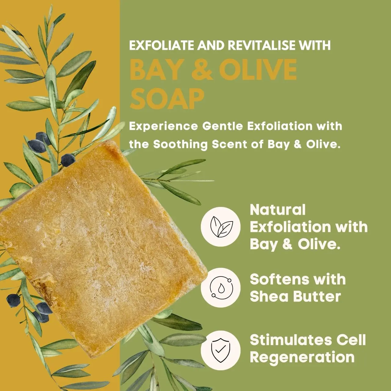 Hand Made Bay & Olive Soap (+/- 200gr) - Image 6