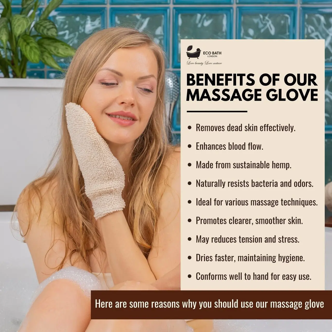 Hemp Massage Glove - Image 3