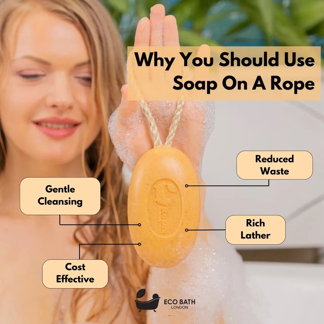 Apricot Soap on a Rope 220g- Luxury Eco-Friendly Apricot Soap Bar - Image 5
