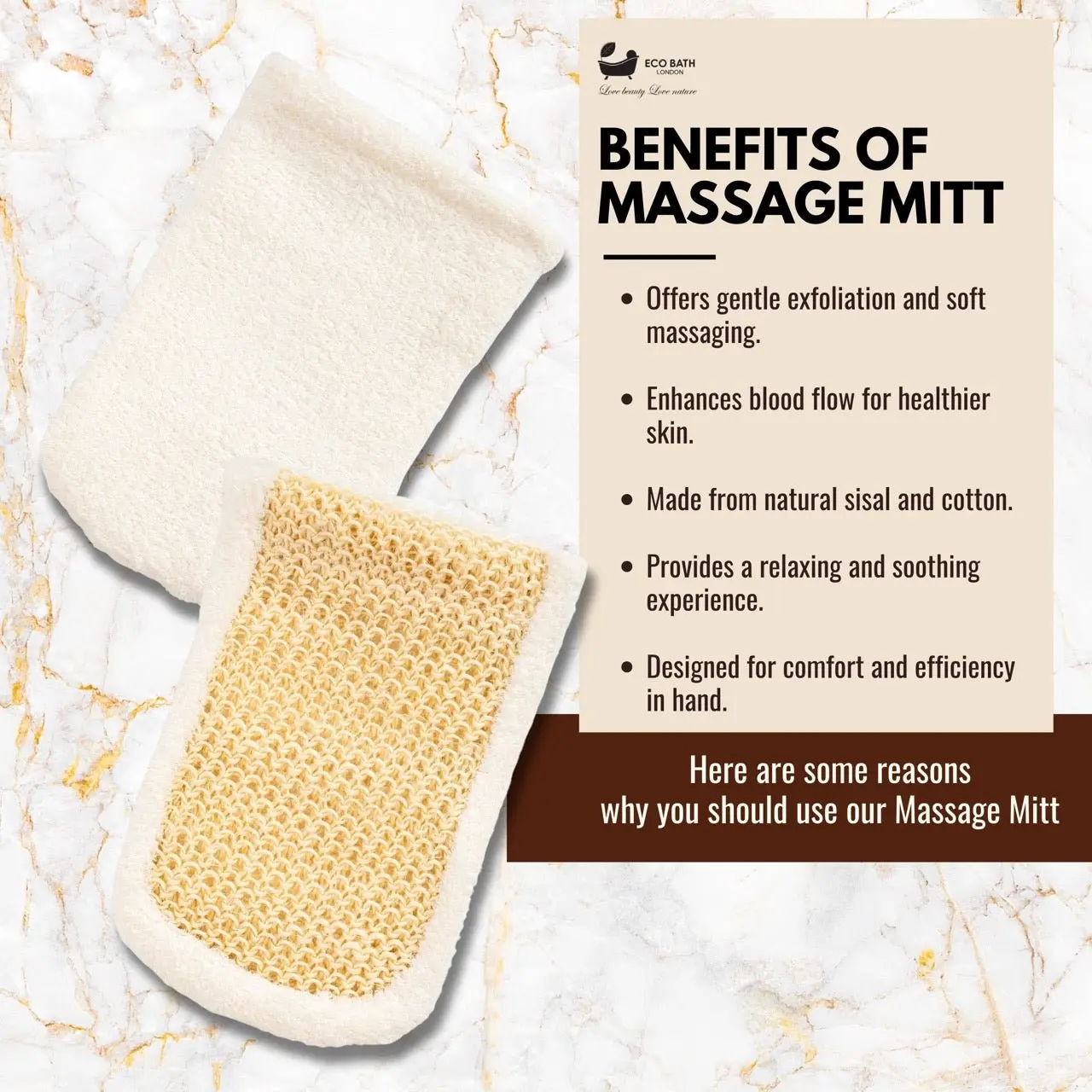 Bamboo and Cotton Massage Mitt - Image 3