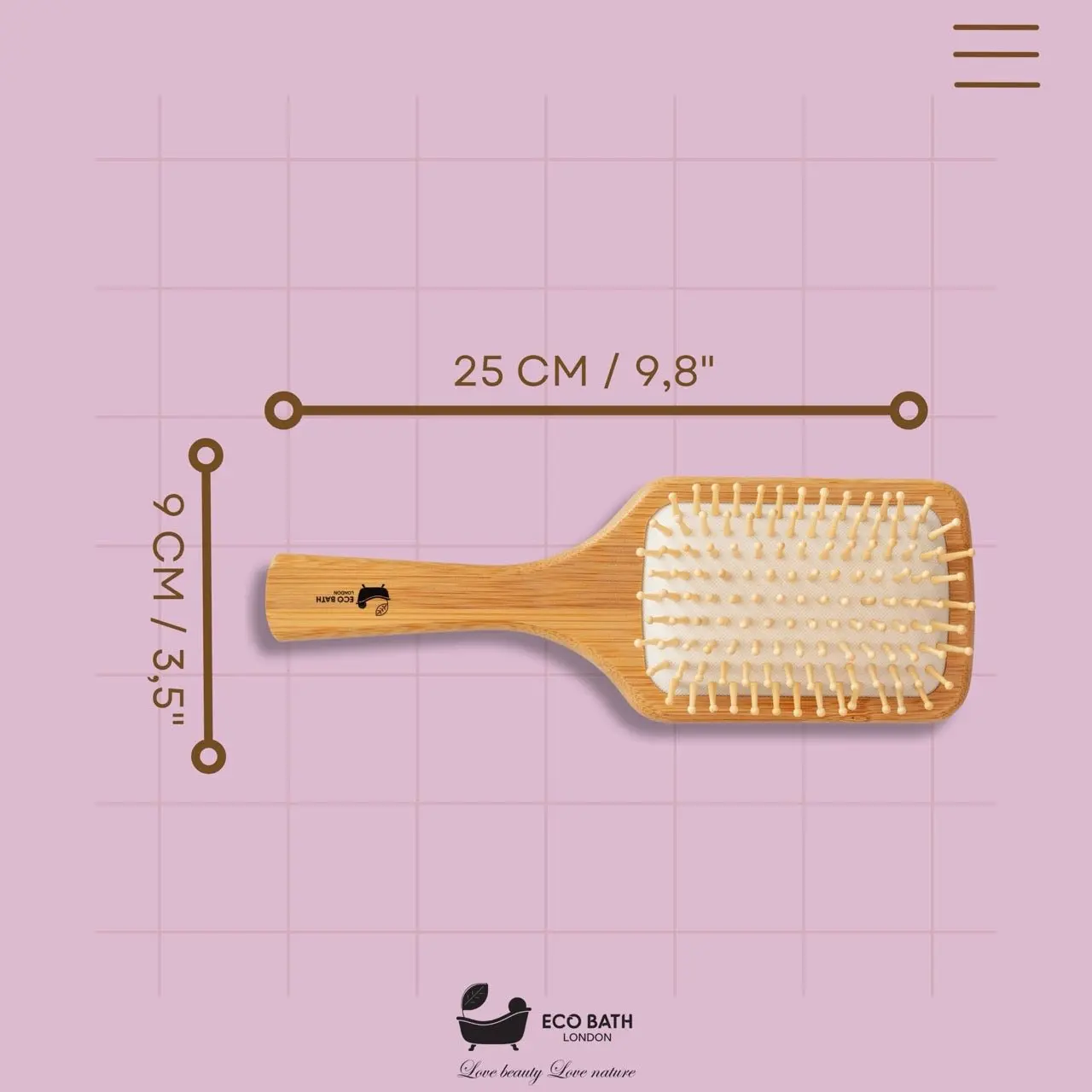Bamboo Hairbrush with Wooden Pins - Eco-Friendly Paddle Detangler for Long, Thick, and Curly Hair - Image 6