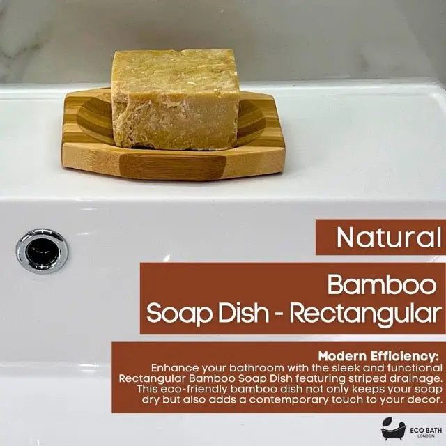 Bamboo Stripes Rectangle Soap Dish - Image 2