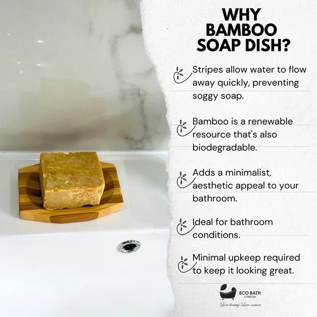 Bamboo Stripes Rectangle Soap Dish - Image 4
