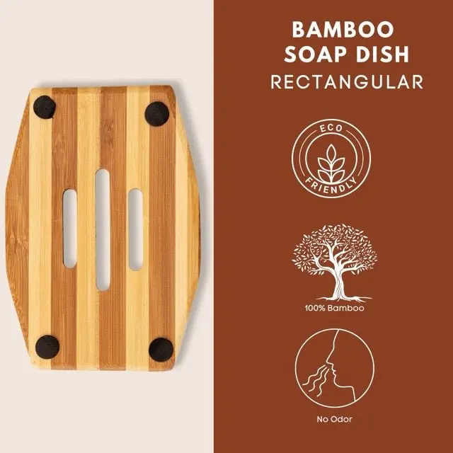 Bamboo Stripes Rectangle Soap Dish - Image 5