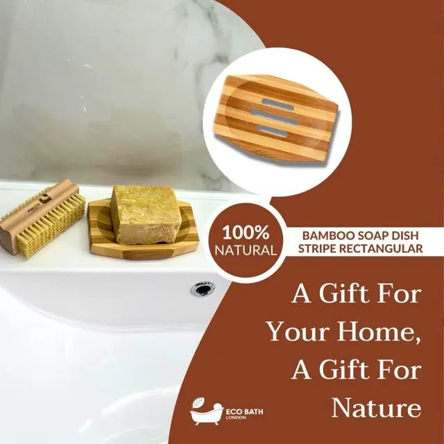 Bamboo Stripes Rectangle Soap Dish - Image 7