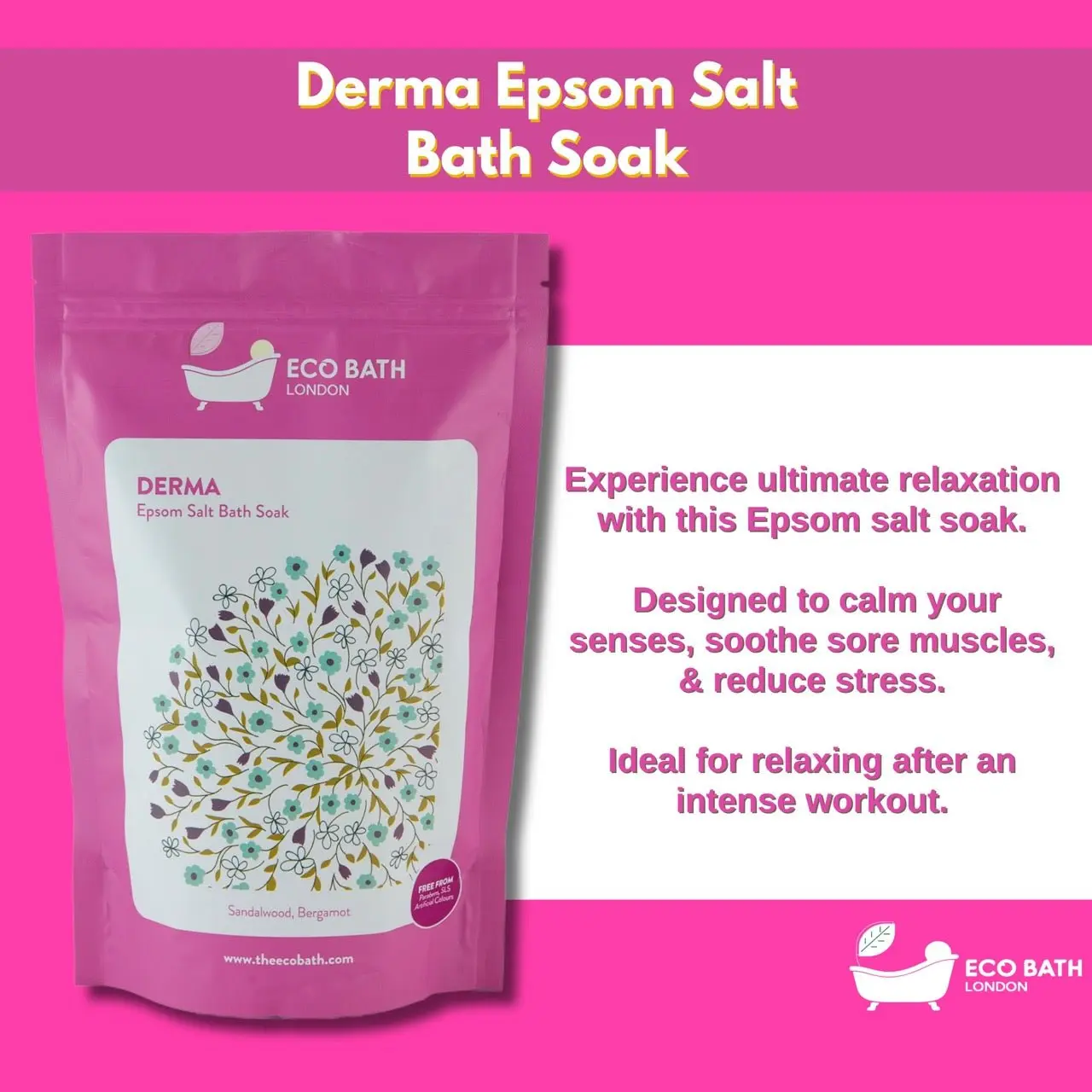 Derma Epsom Salt Bath Soak - Pouch | 500g & 1000g - Image 2