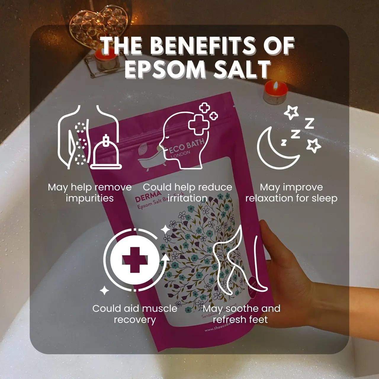 Derma Epsom Salt Bath Soak - Pouch | 500g & 1000g - Image 4