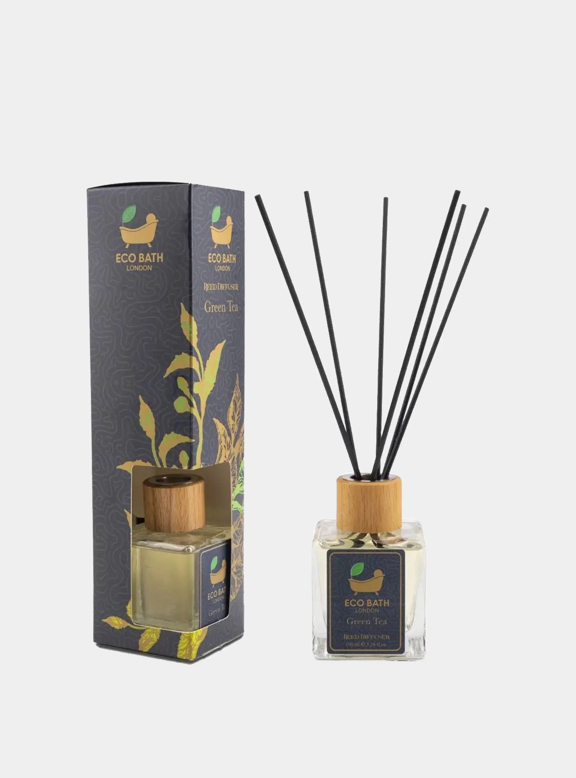 Green Tea Reed Diffuser - Refreshing Room Fragrance with Notes of Bergamot and Green Tea, 100ml (3.38 Fl.Oz)