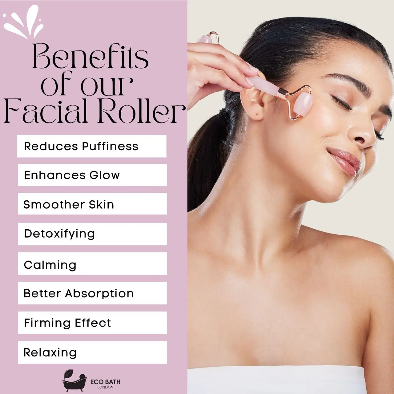Jade Face Roller - Rose Quartz - Image 4