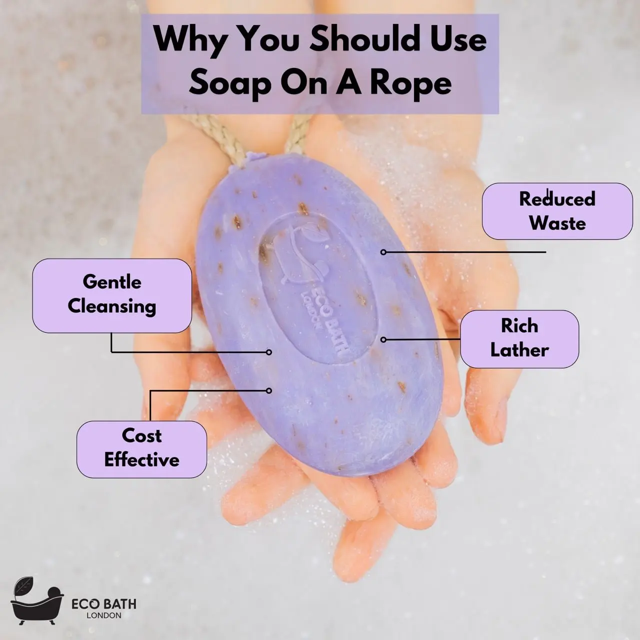Lavender Soap on a Rope 220g - Luxurious and Eco Friendly Relaxing Body Wash Bar with Shea Butter - Image 5