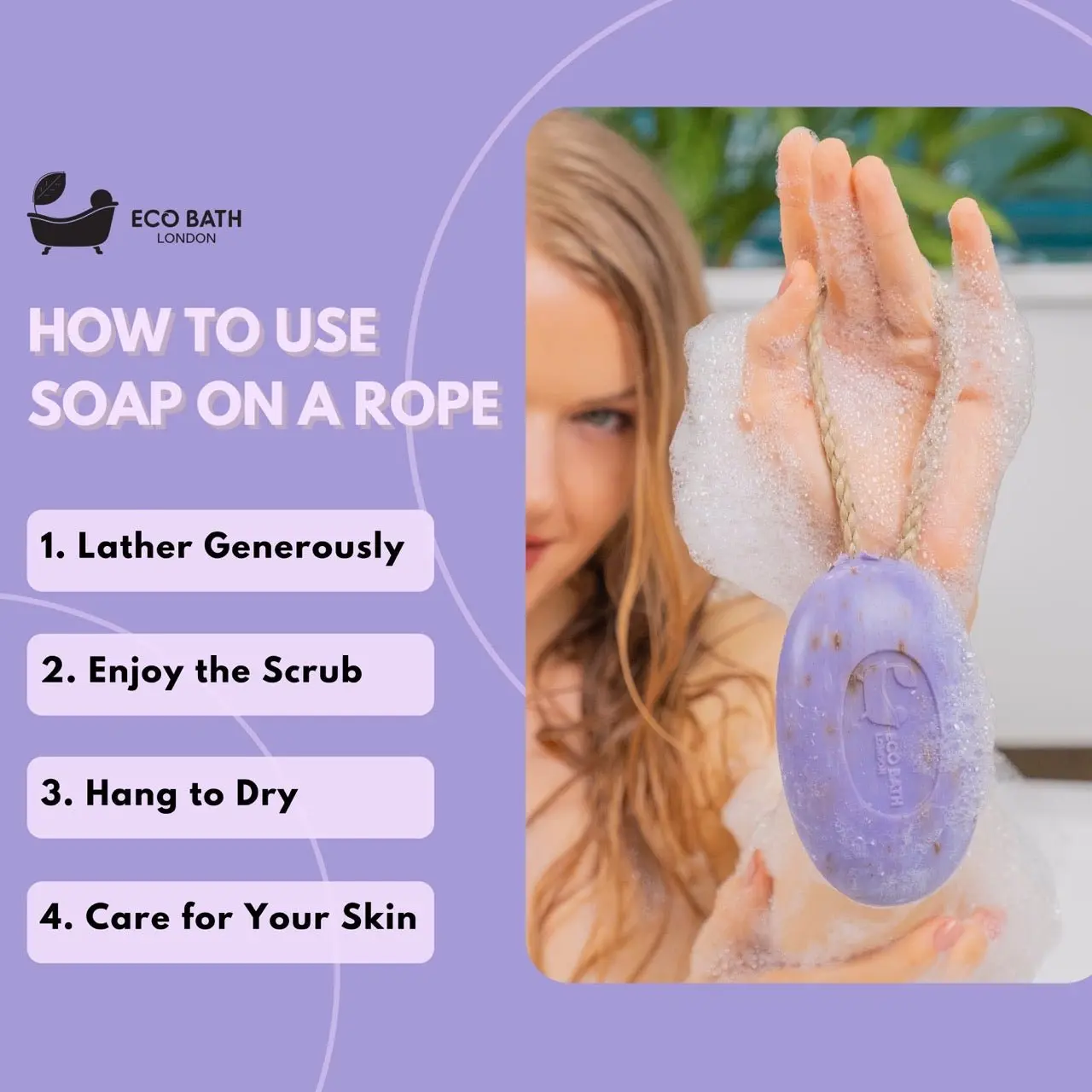 Lavender Soap on a Rope 220g - Luxurious and Eco Friendly Relaxing Body Wash Bar with Shea Butter - Image 6