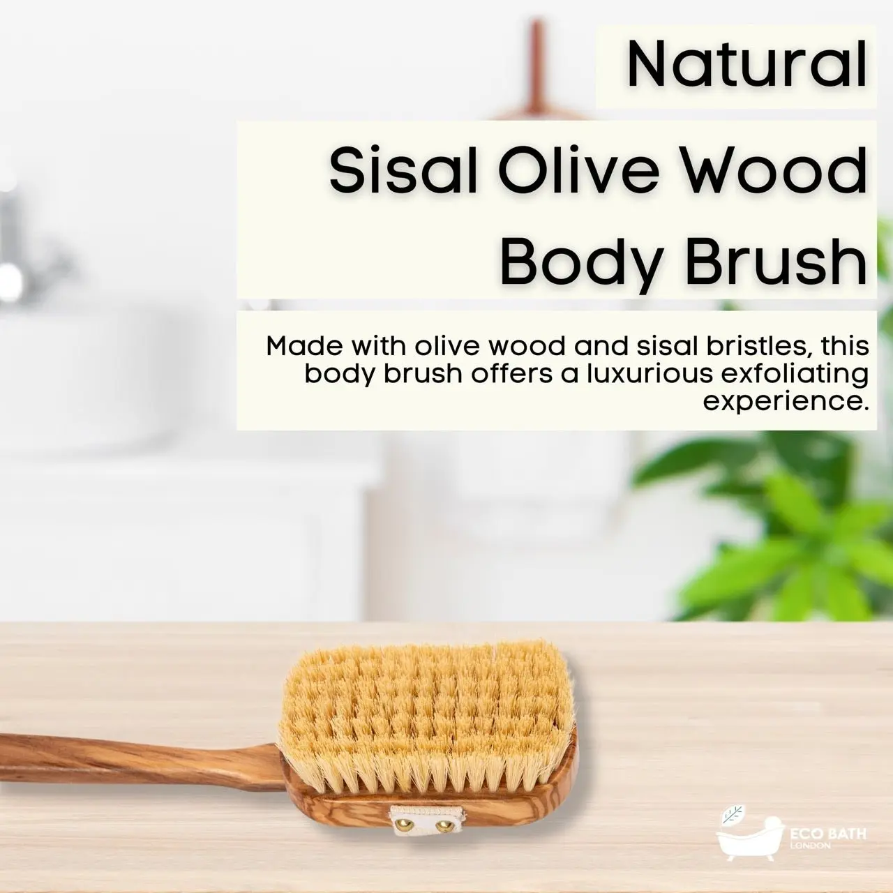 Luxury Natural Sisal Olive Wood Body Brush - The Ultimate Dry Brushing Body Brush - Image 2