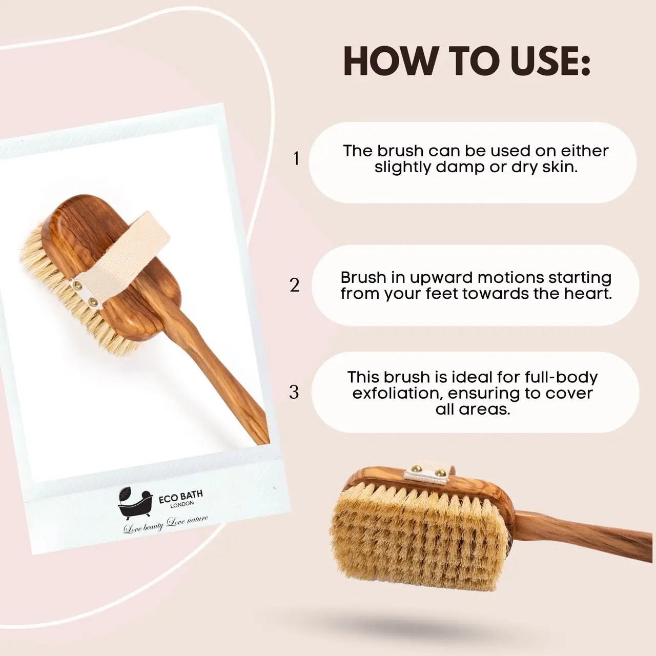 Luxury Natural Sisal Olive Wood Body Brush - The Ultimate Dry Brushing Body Brush - Image 5