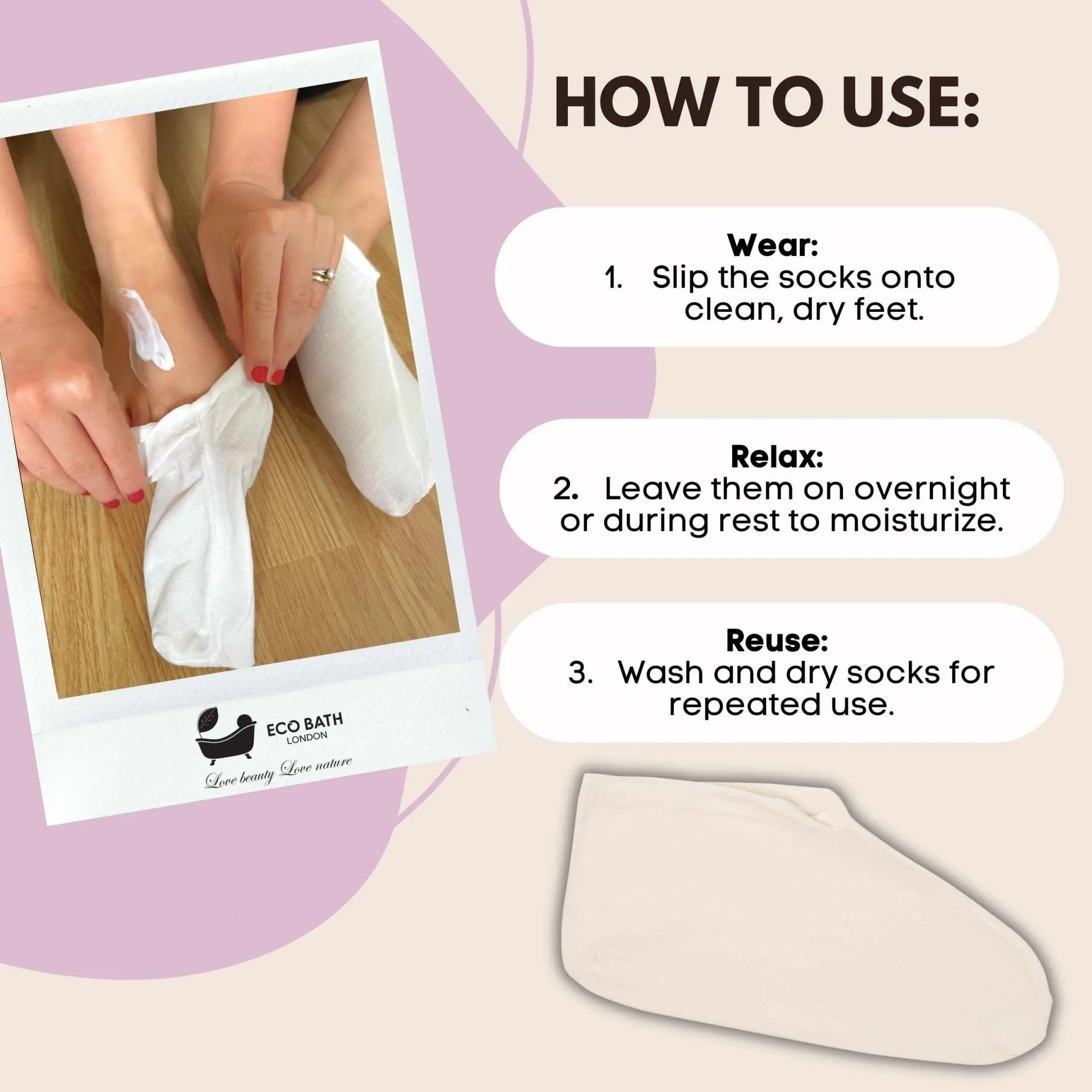 Moisturising Socks - 1 Pair, Breathable Soft Foot Moisturiser Socks for Overnight Hydration - Image 5