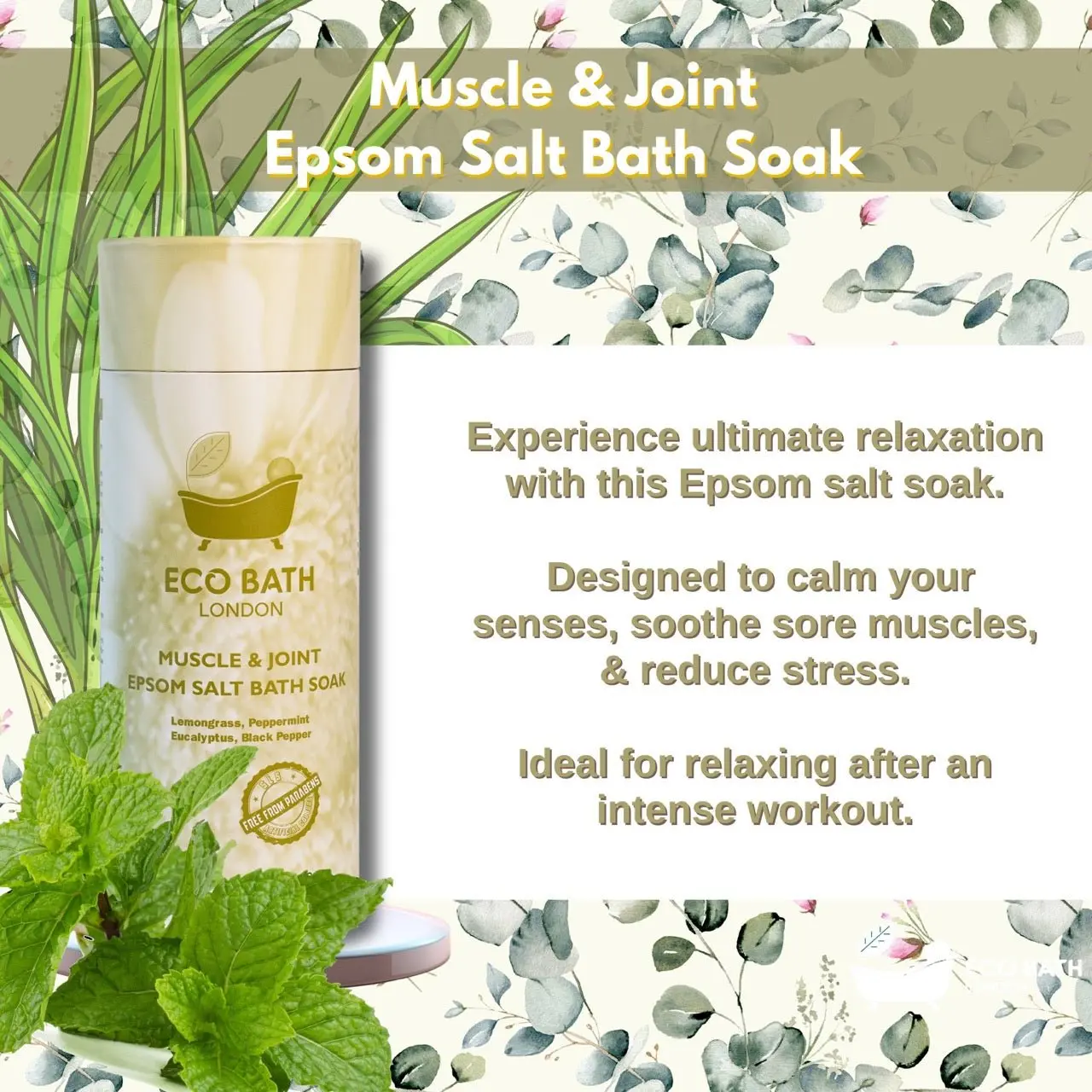 Muscle and Joint Epsom Salt Bath Soak - Tube - Image 2