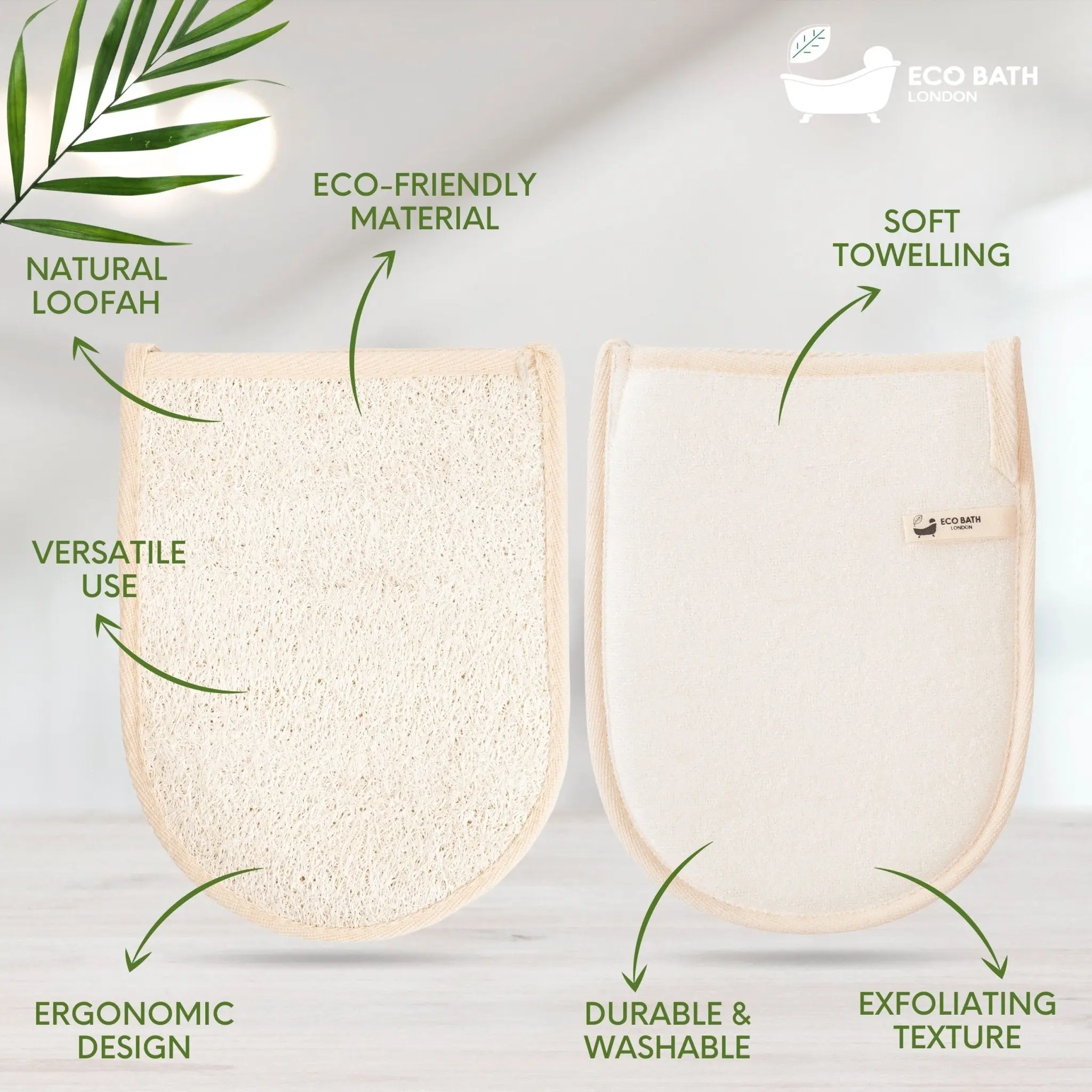 Natural Loofah Bath Mitt - Premium Exfoliating Bath Glove for Smooth and Radiant Skin - Image 3