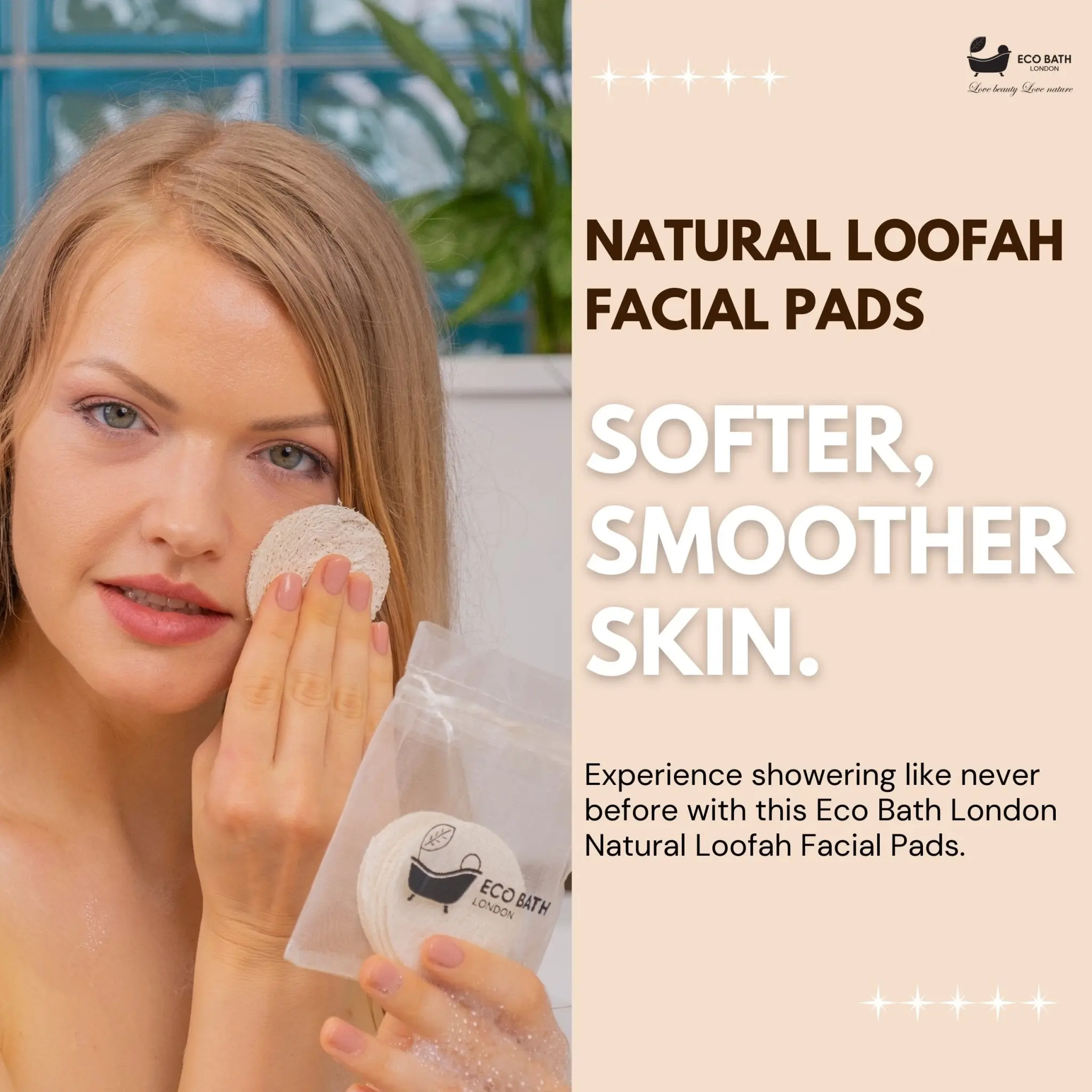 Natural Loofah Face Exfoliating Scrubber Pads - 6 Count (1 Pack) - Image 2