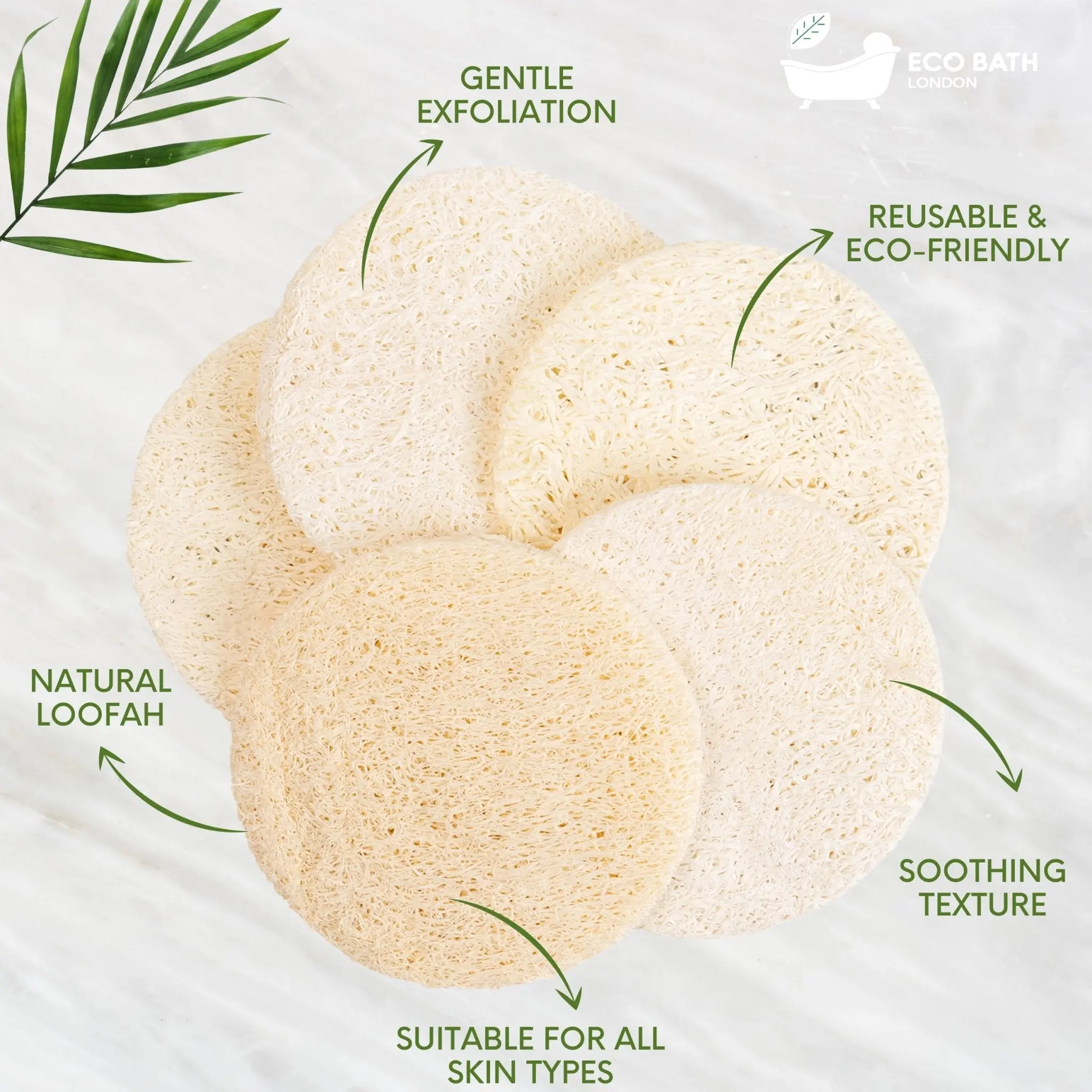 Natural Loofah Face Exfoliating Scrubber Pads - 6 Count (1 Pack) - Image 3