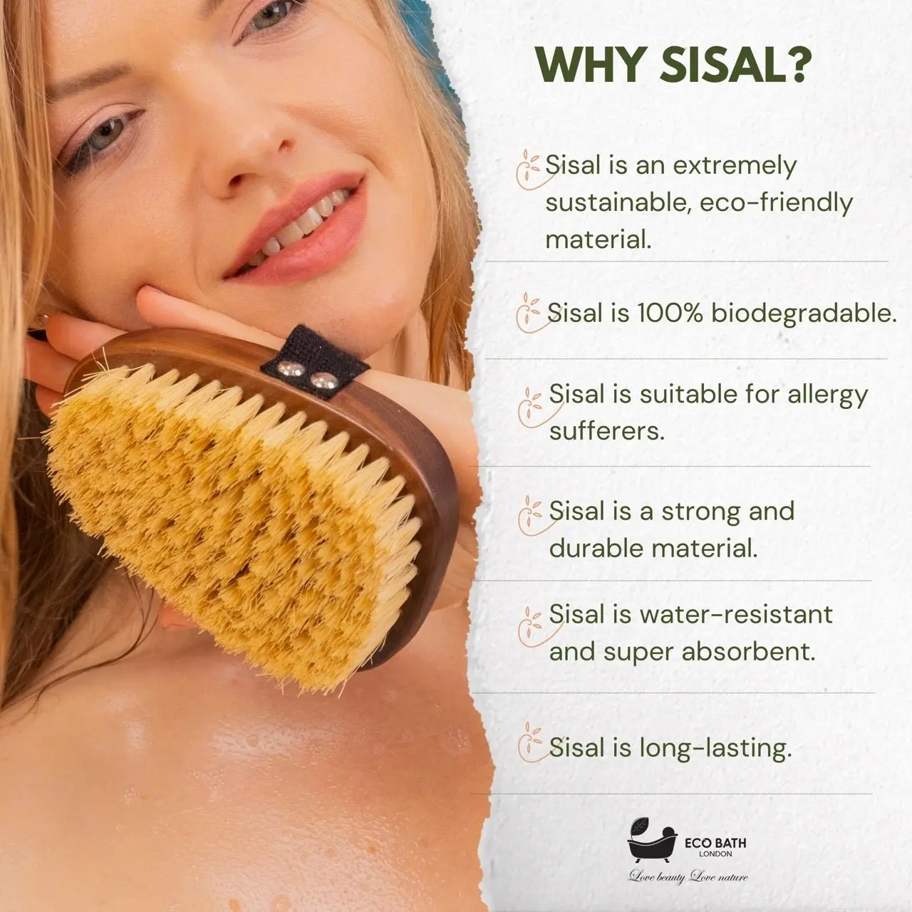 Natural Sisal Walnut Hand Brush - Luxury Hand Brush for Dry Brushing - Image 4