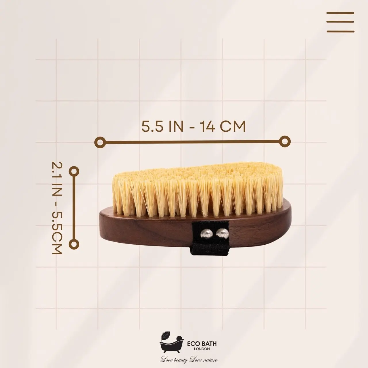 Natural Sisal Walnut Hand Brush - Luxury Hand Brush for Dry Brushing - Image 6