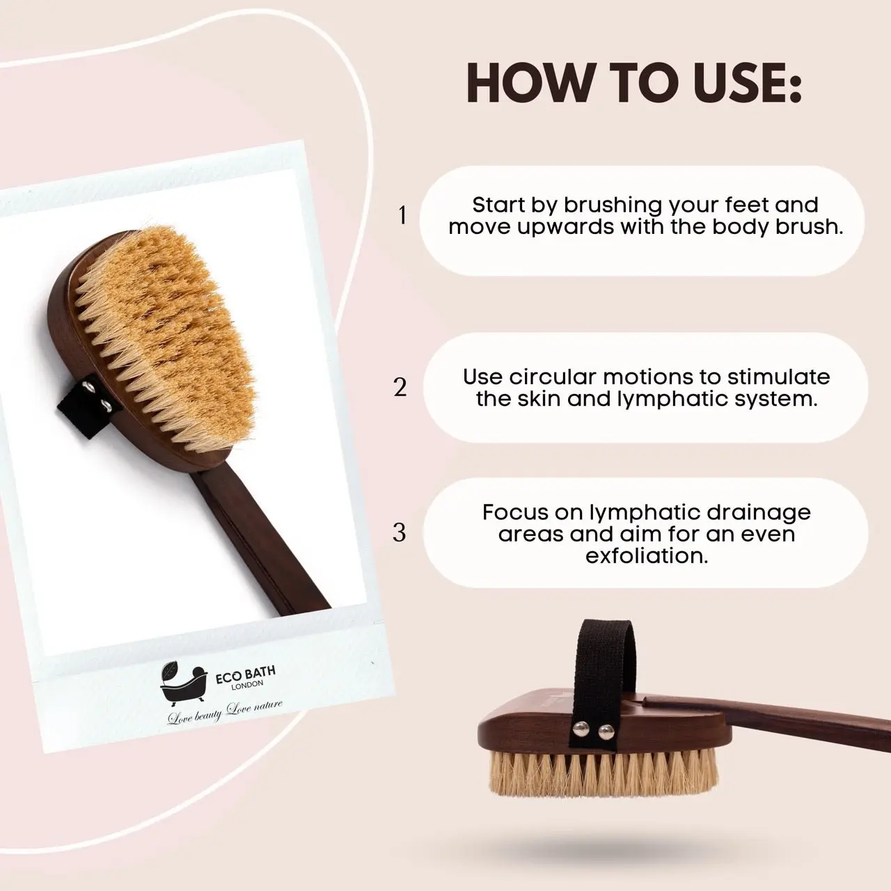 Natural Sisal Walnut Wood Body Brush - Luxurious Dry Brushing Body Brush - Image 5