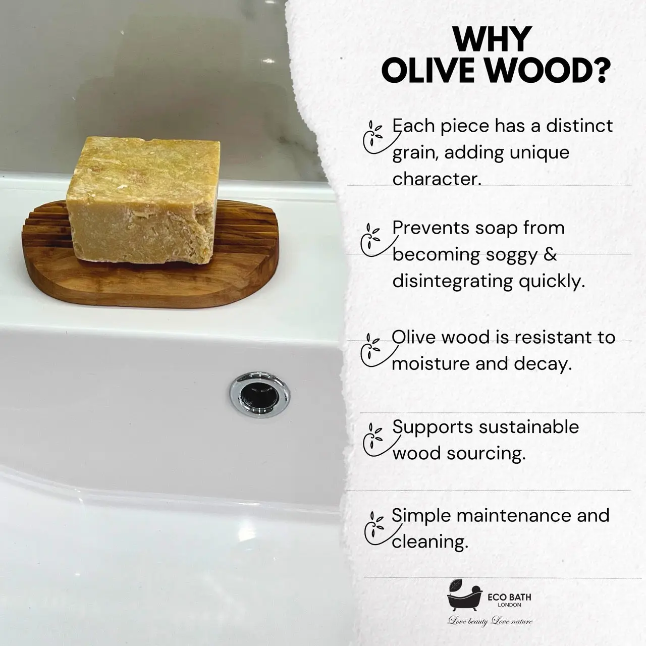 Olive Wood Ridged Soap Dish - Image 4