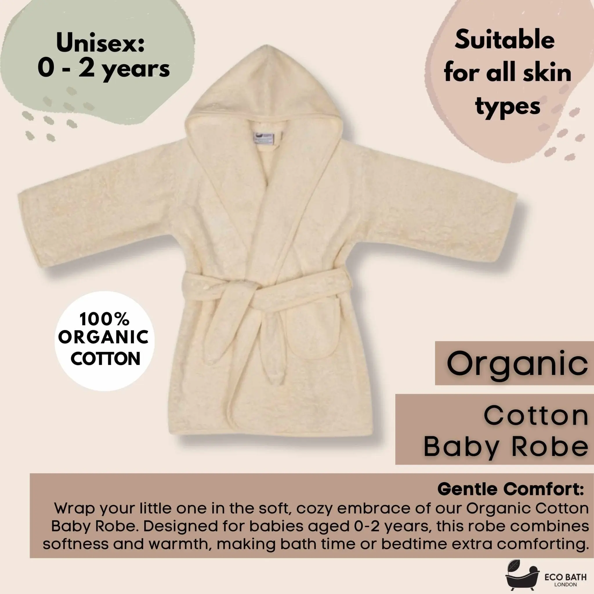 Organic Cotton Baby Robe - Available in Sizes 0-2 Years and 3-5 Years - Image 3